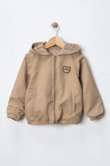 Seramis Erkek Çocuk Kapüşonlu Mevsimlik-Rüzgarlık Mont–Fermuarlı, Ayıcık Nakışlı Şık Tasarım 2-9 Yaş