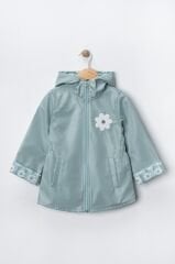 Seramis Kapüşonlu Çocuk Yağmurluk – Çiçek Desenli, Su Geçirmez, Fermuarlı, 2-9 Yaş Kız Çocuk Montu