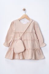 Seramis Kız Çocuk Müslin Elbise Çantalı  Pamuklu Bayramlık Elbise 2-9 Yaş YENİ SEZON Elbise