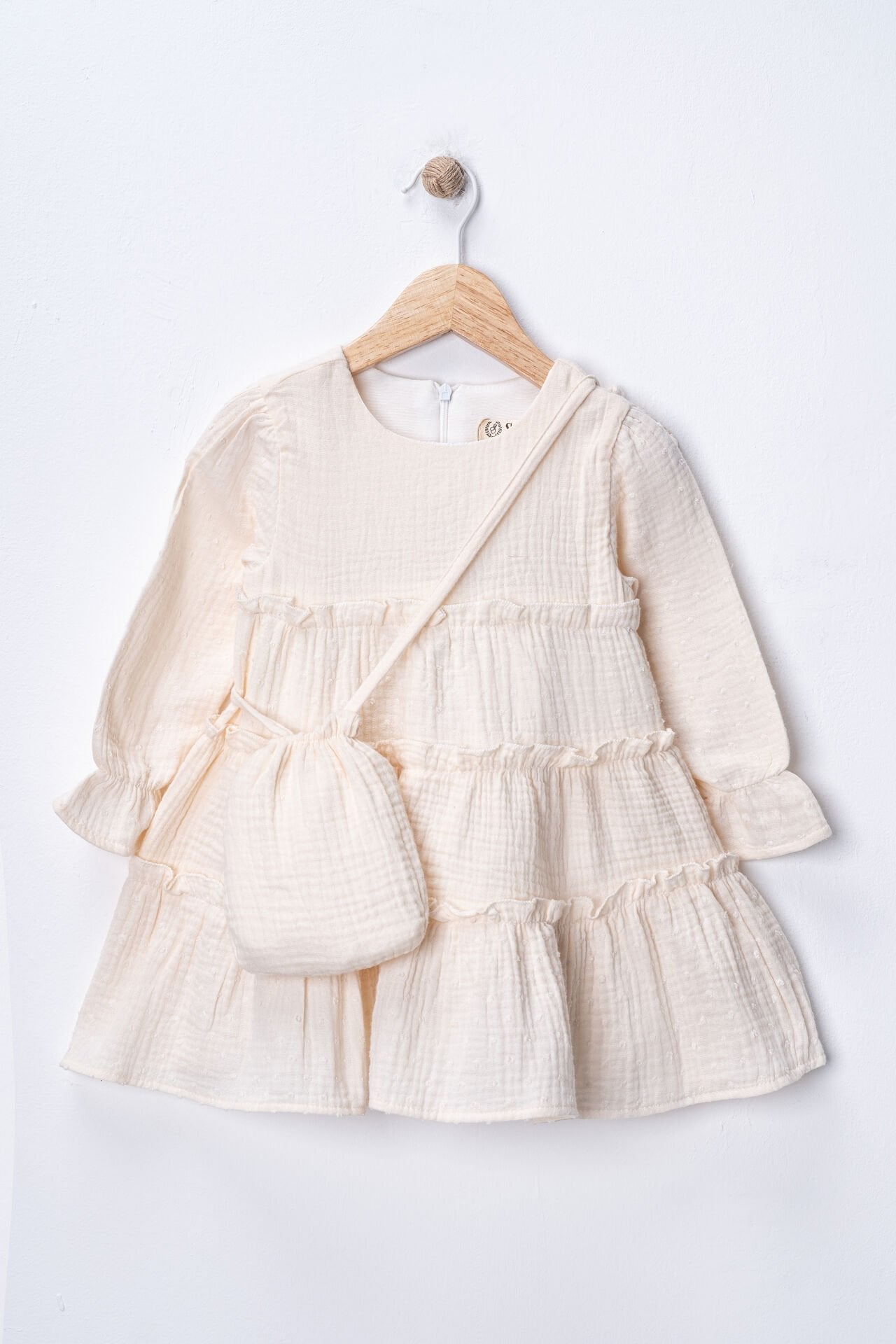 Seramis Kız Çocuk Müslin Elbise Çantalı  Pamuklu Bayramlık Elbise 2-9 Yaş YENİ SEZON Elbise