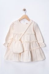 Seramis Kız Çocuk Müslin Elbise Çantalı  Pamuklu Bayramlık Elbise 2-9 Yaş YENİ SEZON Elbise